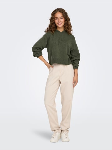 JACQUELINE de YONG Strickpullover Weich Kapuze Langarm Tiefe Schultern in Grün