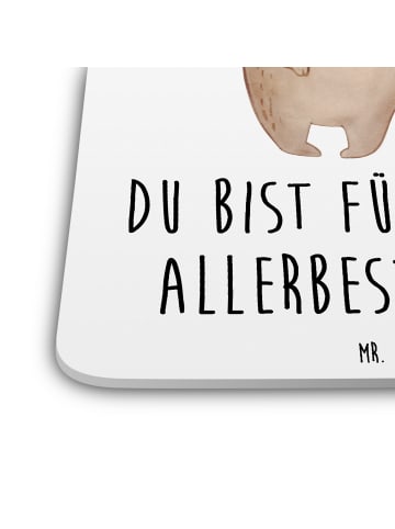 Mr. & Mrs. Panda Coaster Bär und Hase Umarmen mit Spruch in Weiß
