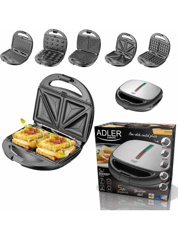 Adler Europe AD 3040 Multi-Toaster 5in1 Sandwich Waffeleisen Grill