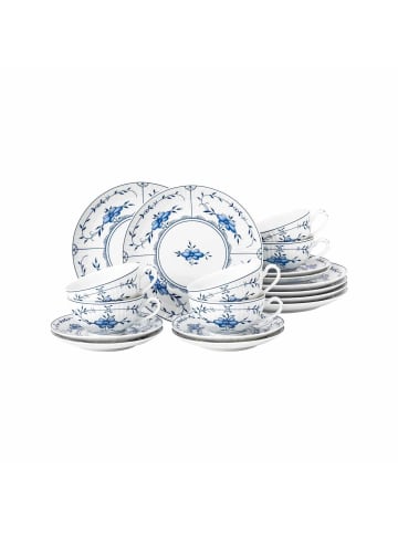 Seltmann Weiden 6er Set Teeservice Amina Strohblume in weiß-blau