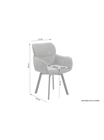 byLiving 2er-Set: Stuhl RICO in dunkelgrau - B 61, H 90, T 63 cm