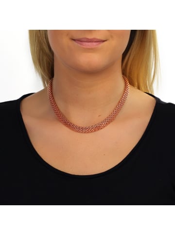 SilberDream 925 Silber, vergoldet (Roségold 333) Damen Halsketten Geflecht  ca. 45cm