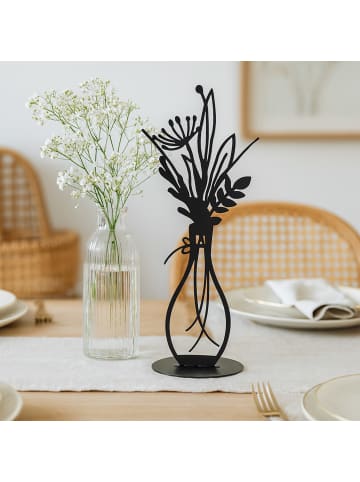 UNUS Deko Aufsteller aus Metall Blumenvase 35 cm in Schwarz