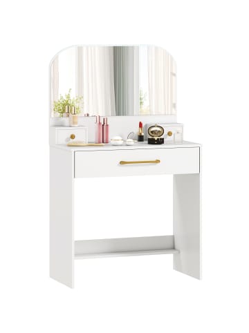HOMCOM Schminktisch-80L x 40B x 135H cm-Weiß
