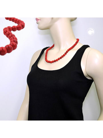 Gallay Kette 10mm Kunststoffperlen rot-schwarz-marmoriert 55cm in rot - schwarz