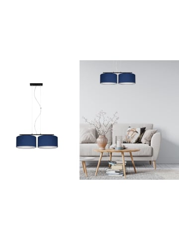 Licht-Erlebnisse Pendelleuchte (L)70 x (T)100 cm in Schwarz Blau Weiß