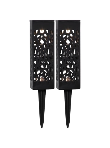 STAR Trading Solar-Gartenleuchten ,Izola', 2er-Set, Cut-Out Design, Kunststoff, sch