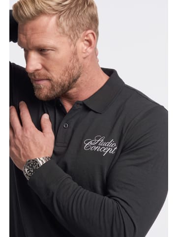 Men Plus Poloshirt in schwarz