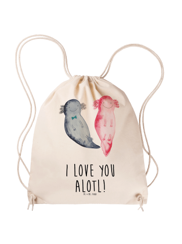 Mr. & Mrs. Panda Turnbeutel Axolotl Liebe mit Spruch in Creme