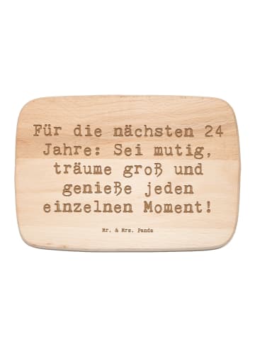 Mr. & Mrs. Panda Frühstücksbrettchen Spruch 24. Geburtstag Mutig... in Transparent