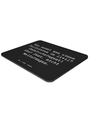 Mr. & Mrs. Panda Mousepad Spruch Geheimer Polizist mit Spruch in Schwarz