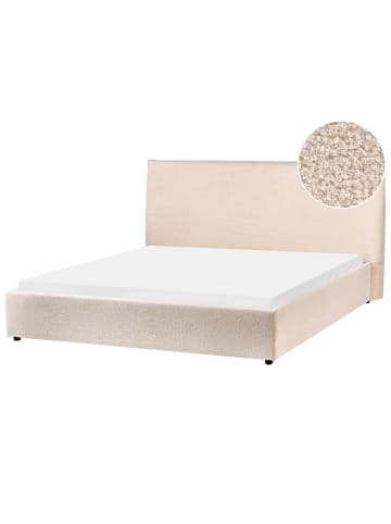 Beliani Doppelbett LAVAUR in Beige - (W) 183 x (H) 100 x (L) 220 cm
