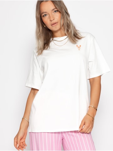 SASSYCLASSY Oversize T-Shirt mit Print in Weiß