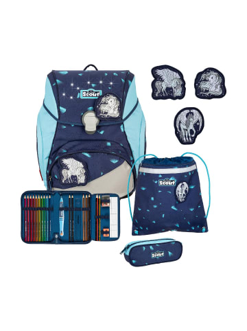 Scout Alpha Schulranzen-Set 4-tlg. Exklusiv LED Pegasus in blau