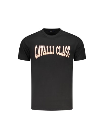 cavalli CLASS Schwarzes Baumwoll-T-Shirt