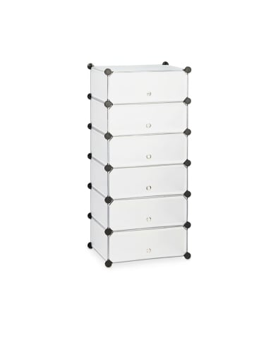 relaxdays Schuhschrank in Transparent - (B)49 x (H)107 x (T)37 cm