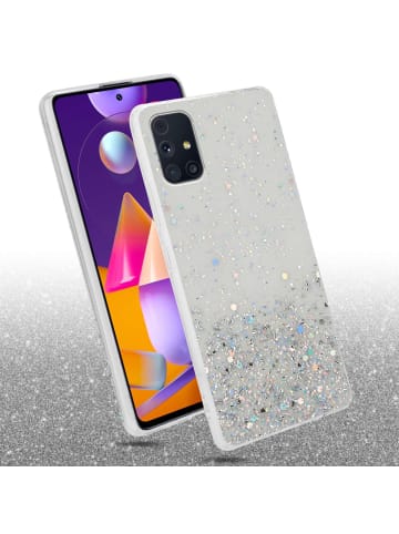 cadorabo Hülle für Samsung Galaxy M31s Glitter in Transparent mit Glitter