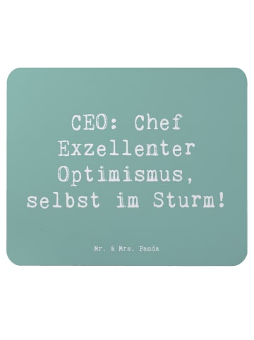 Mr. & Mrs. Panda Mousepad Spruch ZeichenO Optimismus mit Spruch in Meeresbrise