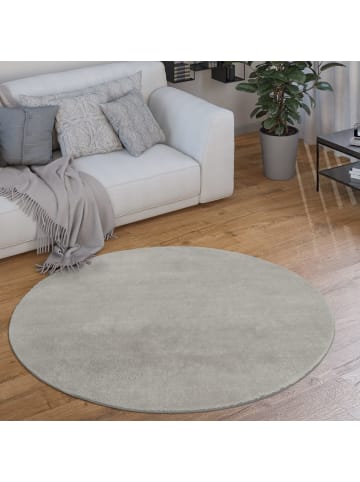 KADIMA DESIGN Teppich Kurzflor waschbar Unifarben Wohnzimmer in Silber