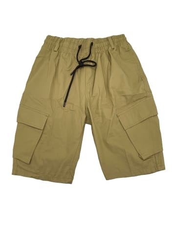 Forbest Cargo Bermuda Shorts Kurze Freizeit Hose mit Tunnelzug in Hellbraun