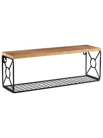 Beliani Badezimmerregal COMPRIDA in Schwarz/Braun - (W) 42 x (H) 13 x (L) 11 cm