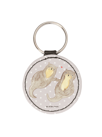 Mr. & Mrs. Panda Anhänger Otter Hände halten ohne Spruch in Grau Pastell