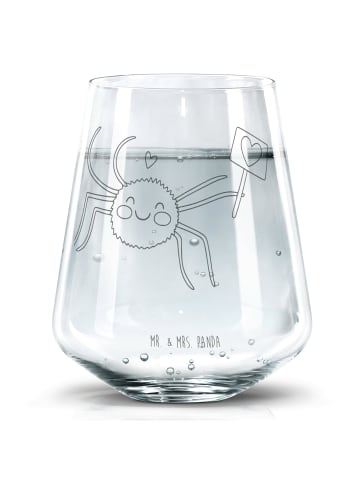 Mr. & Mrs. Panda Wasserglas Spinne Agathe Motivation ohne Spruch in Transparent