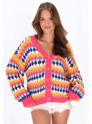 myMo Cardigan in pink multicolor