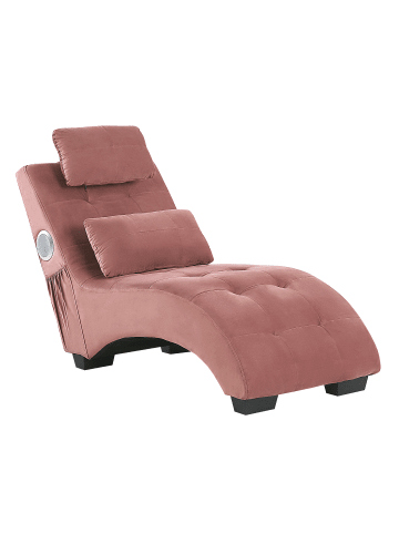 Beliani Chaiselongue SIMORRE in Rosa/Schwarz/Silber - (W) 157 x (H) 82 x (L) 66 cm