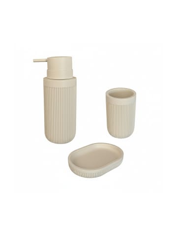 relaxdays 3-tlg. Bad Accessoires in Beige