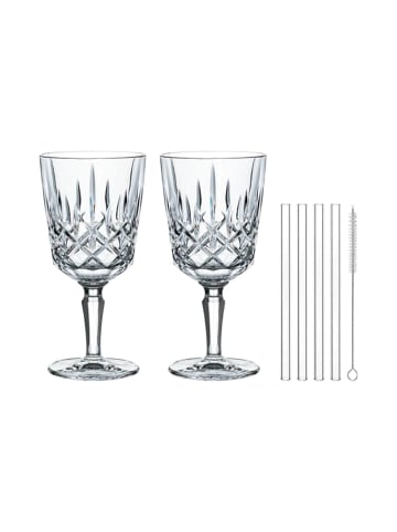 Nachtmann 2er Set Cocktailgläser mit Glastrinkhalmen Noblesse 355 ml transparent in transparent
