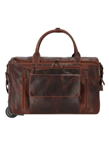 Greenburry Rugged 2 Rollen Reisetasche Leder 53 cm in brown