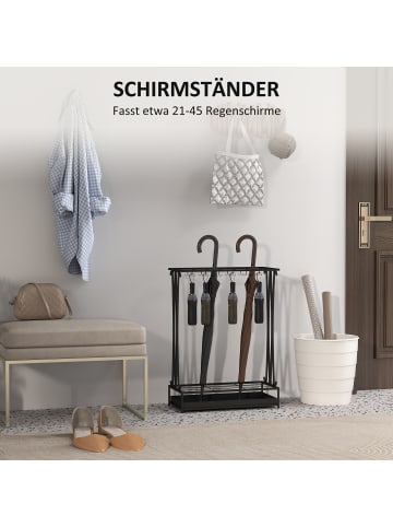 HOMCOM Schirmhalter-50L x 24B x 68H cm-Schwarz