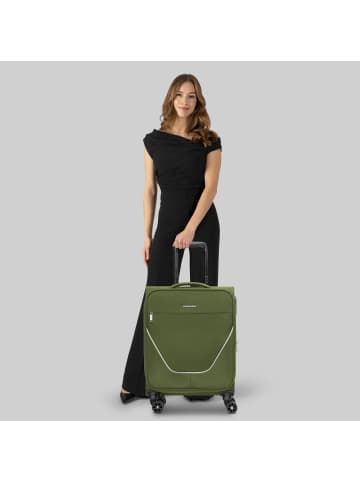 Stratic taska 4-Rollen Kabinentrolley S 55 cm mit Dehnfalte in olive