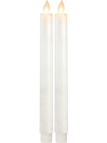 STAR Trading LED-Stabkerzen 'M-Twinkle', 2er-Set, weiß, 24cm