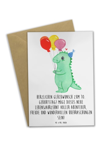 Mr. & Mrs. Panda babykarte 10. Geburtstag mit Spruch in Weiß