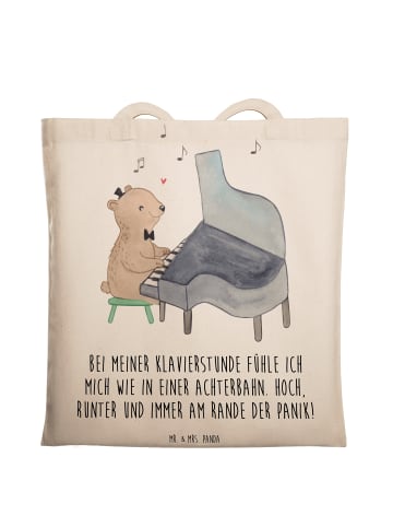 Mr. & Mrs. Panda Tragetasche Klavier Achterbahn mit Spruch in Creme