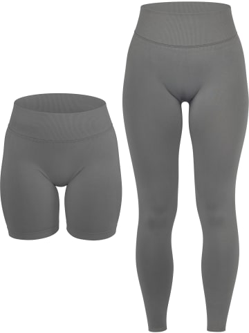 Circle Five Scrunch Shape Set (Push-Up Shorts und Push-Up Leggings) in Anthrazit