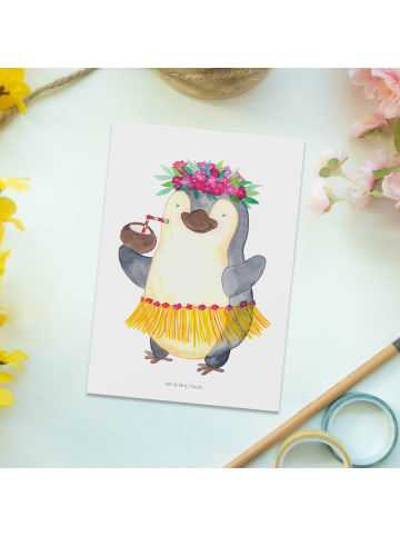 Mr. & Mrs. Panda Grußkarte Pinguin Kokosnuss ohne Spruch in Weiß