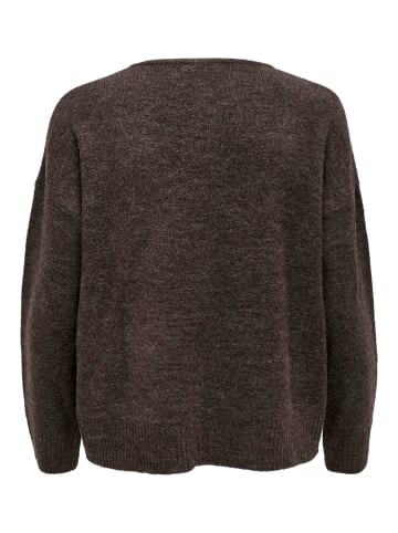 JACQUELINE de YONG Fein Strickpullover Pullover V-Neck JDYELANORA Longsleeve Sweater in Braun