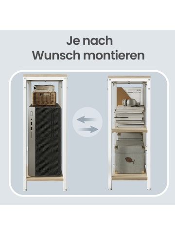 VASAGLE Schreibtisch Barnet in Beige-Weiß - (B)120 x (H)76 x (T)60 cm