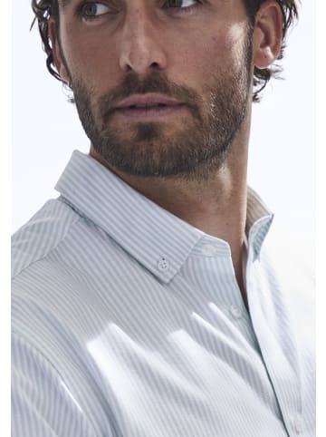 H.I.S Langarmhemd in hellgrün / weiß