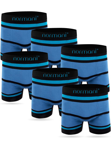 normani 6 Stück Mikrofaser-Boxershorts für Herren aus Nylon in Blau/Hellblau