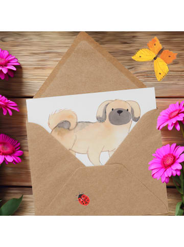 Mr. & Mrs. Panda Grußkarte Pekingese Lebensretter mit Spruch in Weiß