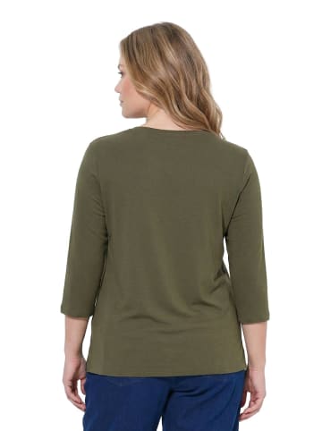 Ulla Popken Shirt in dunkel khaki