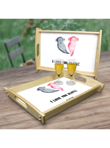 Mr. & Mrs. Panda Sofatablett Axolotl Liebe mit Spruch in Weiß