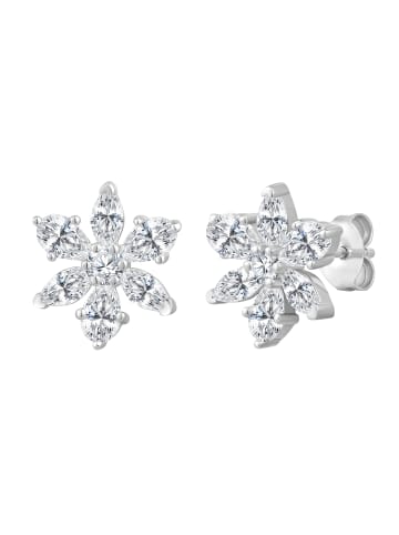 Rafaela Donata Ohrringe Blume aus Sterling Silber mit Zirkonia in silber