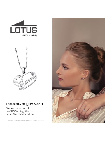 LOTUS silver Herz Mami Halskette 925 Sterling Silber ca. 42cm silber