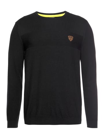 Bruno Banani Rundhalspullover in schwarz