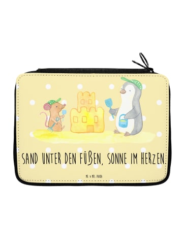 Mr. & Mrs. Panda Federmappe Sommer Meer Strand Motiv mit Spruch in Gelb Pastell